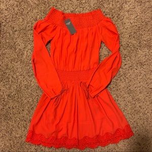 NWT A&F Off the Shoulder Shirt Dress